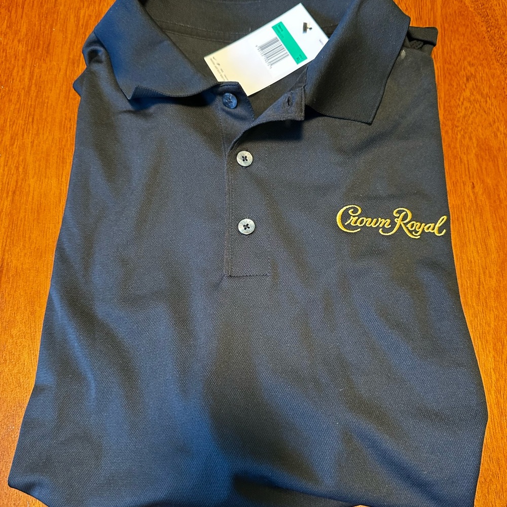 Men's Nike Black Polo Shirt Crown Royal